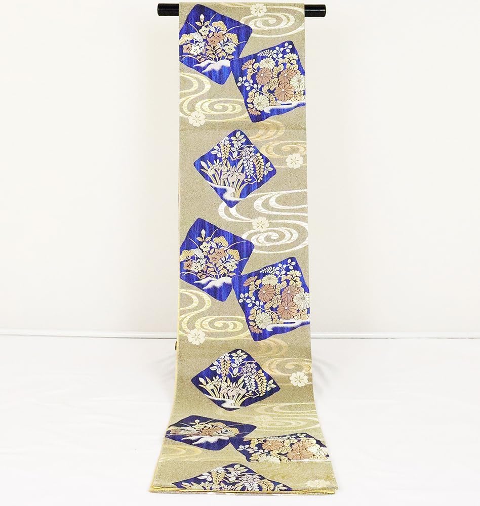 スリーシーズン 三重織 全通 洒落袋帯 ピアノ 音符 辻ヶ花 正絹 Q776